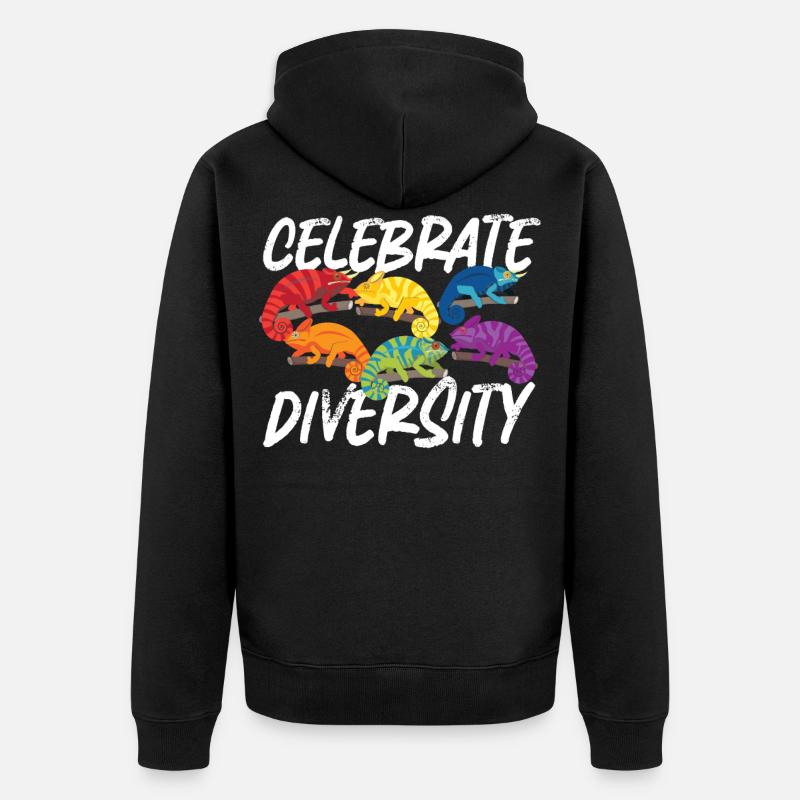 Chameleon Celebrate Diversity - Veste à capuche bio Premium Unisexe - noir