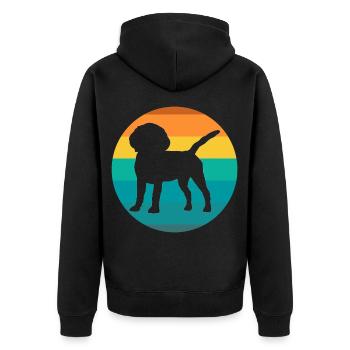 Dog Beagles Vintage Retro Beagle - Unisex Premium Organic Zip Hoodie - black - Back - Nico (187cm)