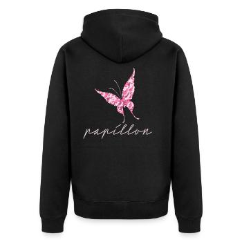 Pink Camo Butterfly Papillon Femmes Camouflage - Veste à capuche bio Premium Unisexe - noir - Dos - Nico (187cm)