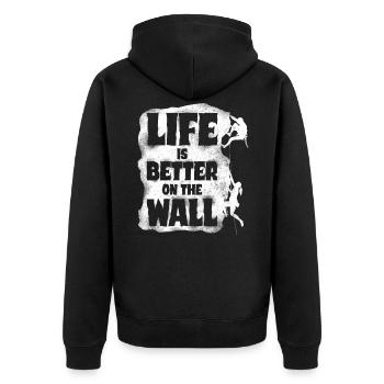 Rock Climbing Climber Life Is - Veste à capuche bio Premium Unisexe - noir - Dos - Nico (187cm)