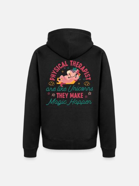 Physical Therapist Therapy - Unisex Premium Organic Zip Hoodie - black