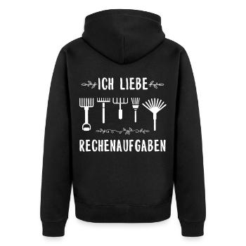 Garten - Unisex Premium Bio Zip Hoodie - Schwarz - Hinten - Nico (187cm)