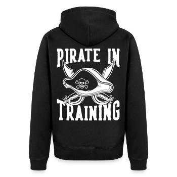Pirate tête de mort corsaire Capitaine Fun Cadeau - Veste à capuche bio Premium Unisexe - noir - Dos - Nico (187cm)