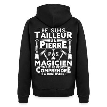 Tailleur de Pierre - Veste à capuche bio Premium Unisexe - noir - Dos - Nico (187cm)