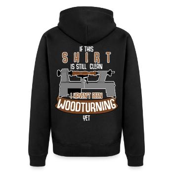 Turning Woodturning Turner - Unisex Premium Organic Zip Hoodie - black - Back - Nico (187cm)