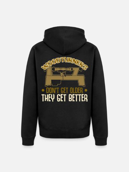 Turning Woodturning Bench Turner - Unisex Premium Organic Zip Hoodie - black