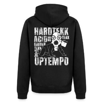 Raver / Rave / Gabber / Speedcore Raver Uptempo - Veste à capuche bio Premium Unisexe - noir - Dos - Nico (187cm)