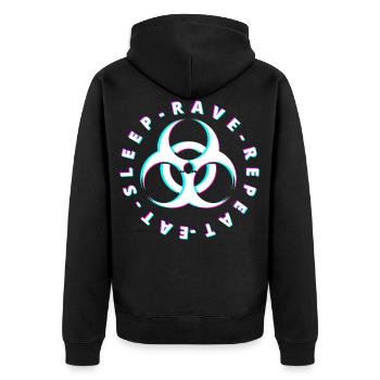 Raver / Rave / Gabber / Speedcore Raver Uptempo - Veste à capuche bio Premium Unisexe - noir - Dos - Nico (187cm)