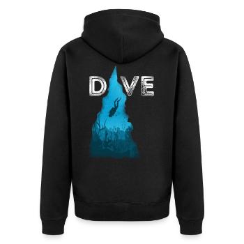Scuba Diving Diver Dive - Unisex Premium Bio Zip Hoodie - Schwarz - Hinten - Nico (187cm)