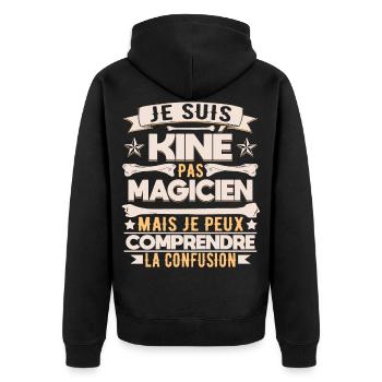Kinésithérapeute Humour Kinésithérapie Kiné - Veste à capuche bio Premium Unisexe - noir - Dos - Nico (187cm)