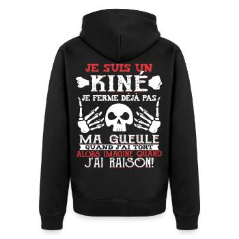 Kinésithérapeute Humour Kinésithérapie Kiné - Veste à capuche bio Premium Unisexe - noir - Dos - Nico (187cm)
