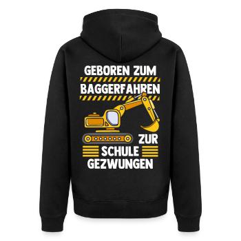Bagger - Unisex Premium Bio Zip Hoodie - Schwarz - Hinten - Nico (187cm)