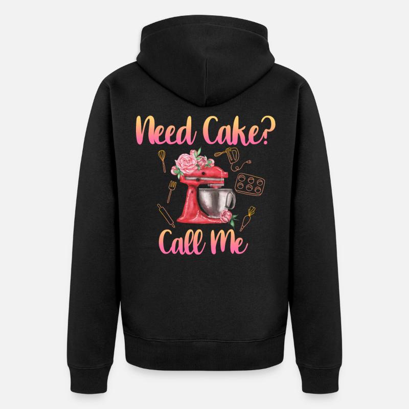 Kuchen Backen Geschenk - Unisex Premium Bio Zip Hoodie - Schwarz