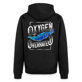 Swimming Swimmer Swim Oxygen Is - Unisex Premium Organic Zip Hoodie - black - Back - Nico (187cm)
