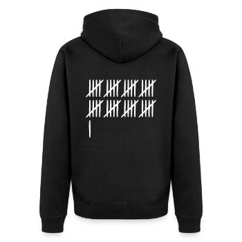 41 birthday tally sheet - 41 years old - Unisex Premium Organic Zip Hoodie - black - Back - Nico (187cm)