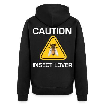 Insect lovers Beware Insect lover Entom - Unisex Premium Organic Zip Hoodie - black - Back - Nico (187cm)