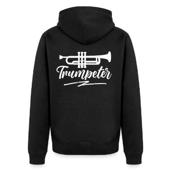 Trompeter Trompeten Trompete Trompetenspieler - Unisex Premium Bio Zip Hoodie - Schwarz - Hinten - Nico (187cm)
