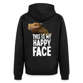 Crested Gecko This Is My Happy - Unisex Premium Organic Zip Hoodie - black - Back - Nico (187cm)