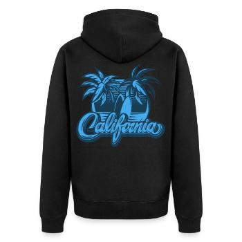 California Palms Surfboards Light Blue - Veste à capuche bio Premium Unisexe - noir - Dos - Nico (187cm)
