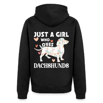 Blaireau Cheveux rugueux Teckel Teckel Amateur de chiens - Veste à capuche bio Premium Unisexe - noir - Dos - Nico (187cm)