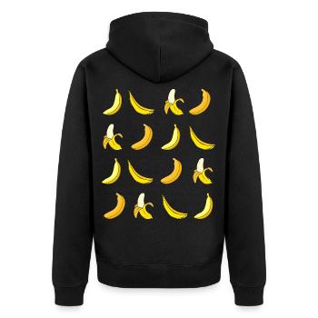Bananas Funny bananas - Unisex Premium Organic Zip Hoodie - black - Back - Nico (187cm)