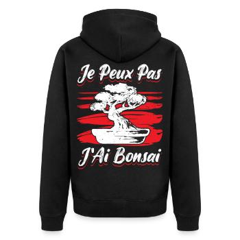 Bonsai Humour Bonsai Japonais - Veste à capuche bio Premium Unisexe - noir - Dos - Nico (187cm)