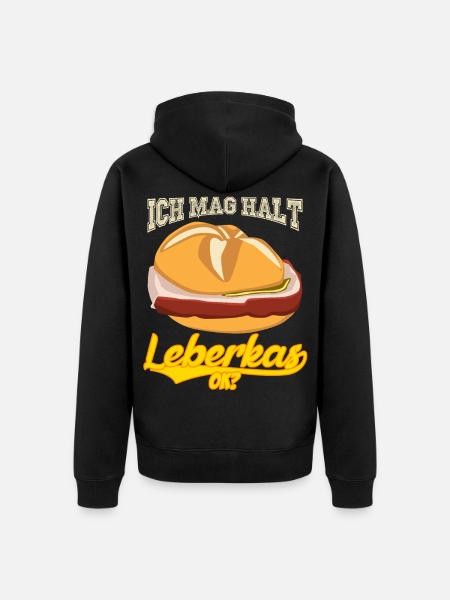 Leberkäse Ich mag Leberkas - Unisex Premium Bio Zip Hoodie - Schwarz