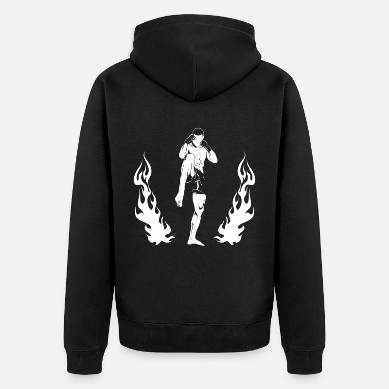 Muay Thai - Unisex Premium Bio Zip Hoodie - Schwarz