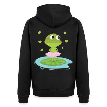 Grenouille Cadeau Grenouille Conte de Fées Prince Lurch - Veste à capuche bio Premium Unisexe - noir - Dos - Nico (187cm)