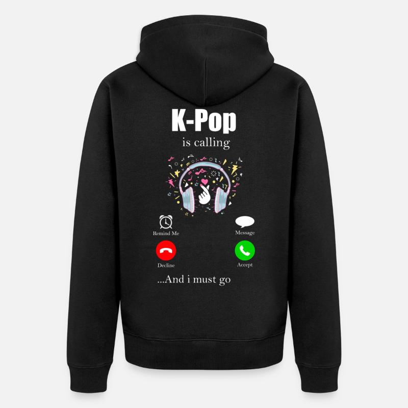 K-Pop - Unisex Premium Bio Zip Hoodie - Schwarz