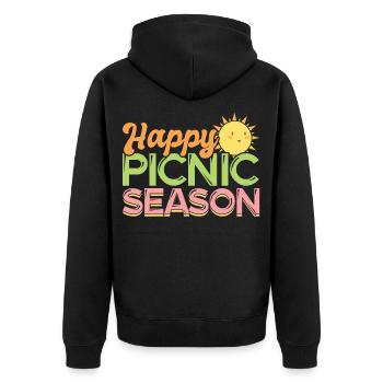 Picnic summer season - picnic sunshine - Unisex Premium Organic Zip Hoodie - black - Back - Nico (187cm)