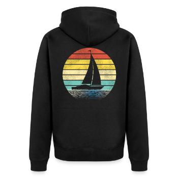 Sailing Sailboat Retro Vintage - Veste à capuche bio Premium Unisexe - noir - Dos - Nico (187cm)