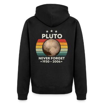Pluton Never Forget Space Retro Space - Veste à capuche bio Premium Unisexe - noir - Dos - Nico (187cm)