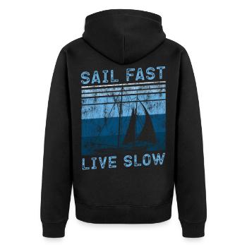 Sailing Sailboat Vintage Retro - Veste à capuche bio Premium Unisexe - noir - Dos - Nico (187cm)