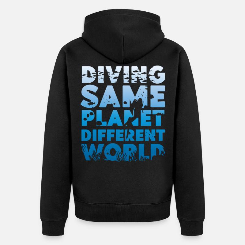 Scuba Diving Diver Diving Same - Unisex Premium Bio Zip Hoodie - Schwarz