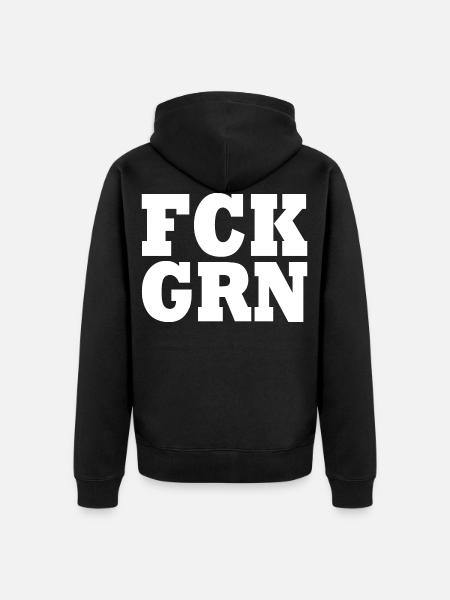 Fck grn - Unisex Premium Organic Zip Hoodie - black