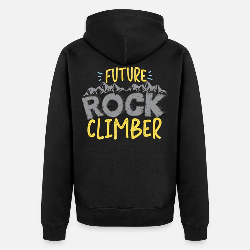 Rock Climbing Climber Future Rock - Veste à capuche bio Premium Unisexe - noir