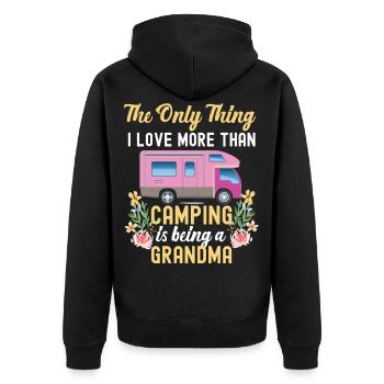 Camping Being A Grandma Motorhome - Unisex Premium Bio Zip Hoodie - Schwarz - Hinten - Nico (187cm)