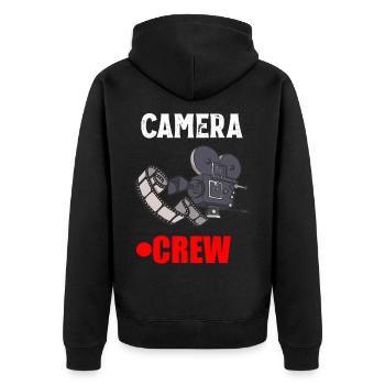 Kameramann Filmemacher Regisseur Camera Crew - Unisex Premium Bio Zip Hoodie - Schwarz - Hinten - Nico (187cm)