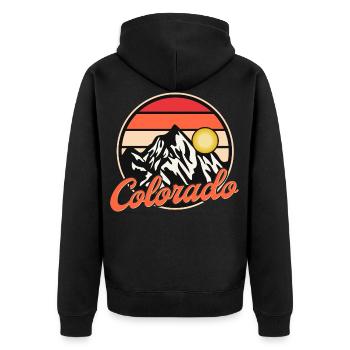 Colorado Retro Style Landscape - Veste à capuche bio Premium Unisexe - noir - Dos - Nico (187cm)