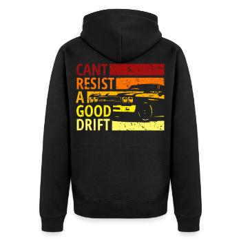 Cant resist a drift, Drift, Drive - Unisex Premium Organic Zip Hoodie - black - Back - Nico (187cm)
