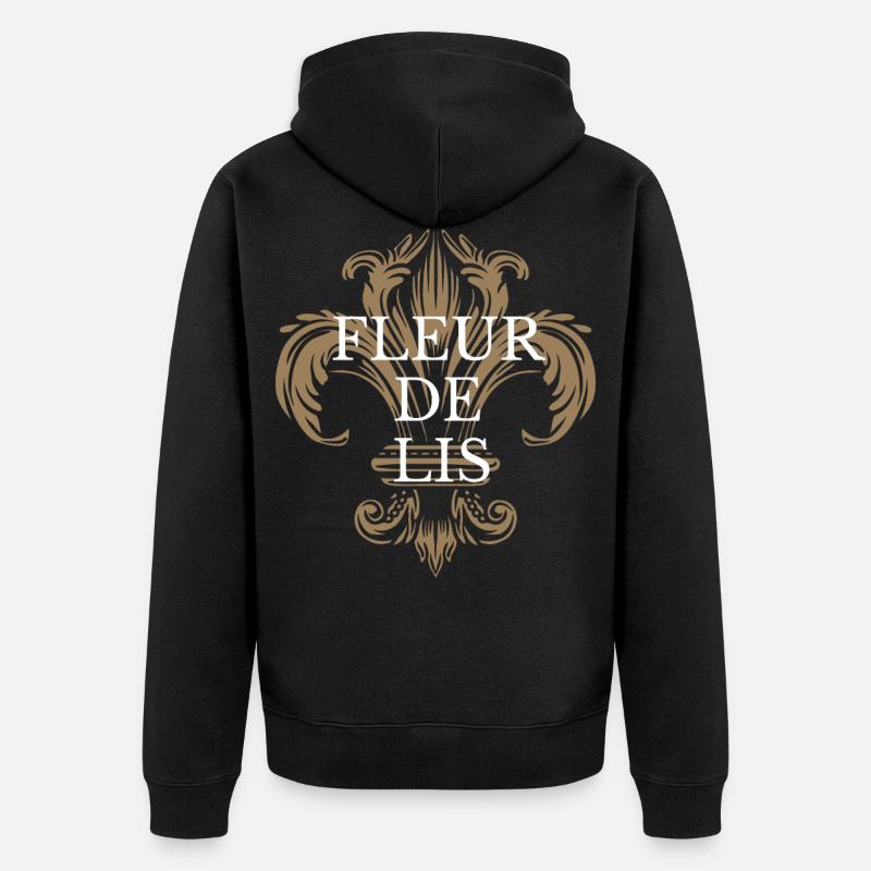 Fleur de Lis - Veste à capuche bio Premium Unisexe - noir