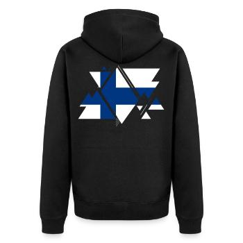 Finland Country Europe Flag Flag Coat of Arms Home - Unisex Premium Organic Zip Hoodie - black - Back - Nico (187cm)