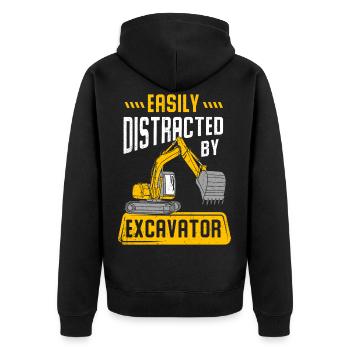 Bagger - Unisex Premium Bio Zip Hoodie - Schwarz - Hinten - Nico (187cm)