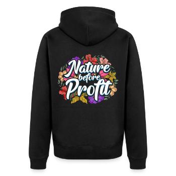 Protection de la terre Changement climatique - Veste à capuche bio Premium Unisexe - noir - Dos - Nico (187cm)