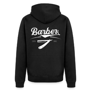 Barbier Herren Barber Herrenfrisör Barbershop - Veste à capuche bio Premium Unisexe - noir - Dos - Nico (187cm)