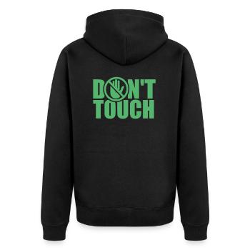 Ne pas toucher les mains chemin doigts Drôle - Veste à capuche bio Premium Unisexe - noir - Dos - Nico (187cm)