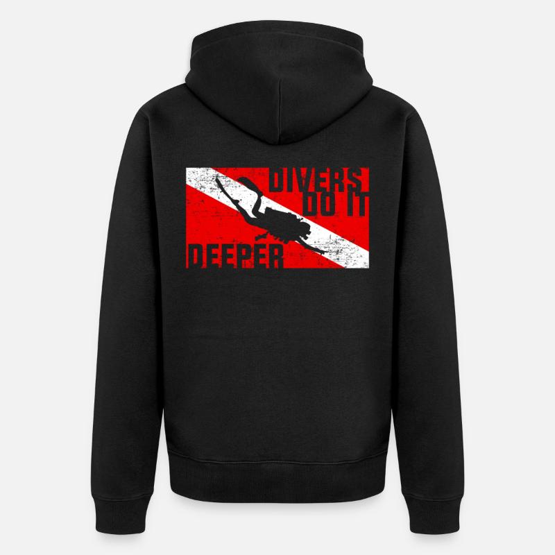 Scuba Diving Diver Dive Flag - Veste à capuche bio Premium Unisexe - noir
