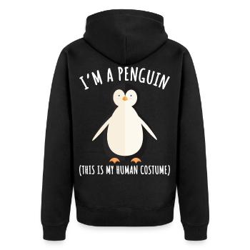 Costume de pingouin motif pingouin I’m a Penguin - Veste à capuche bio Premium Unisexe - noir - Dos - Nico (187cm)