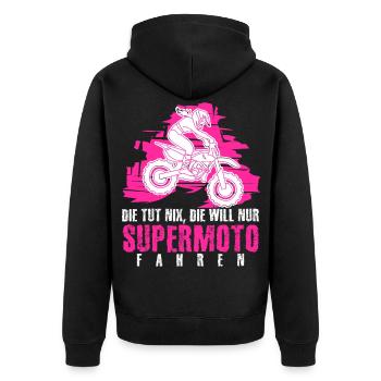 Motorcross Proverbes filles motocross - Veste à capuche bio Premium Unisexe - noir - Dos - Nico (187cm)